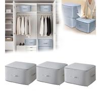 Furforstk organizador maleta 3 artículos packing cubes Más ahorro de espacio organizadores maletas de viaje, bolsas viaje, compression packing cubes para edredones, ropa, mantas (gris, 60X54X42 cm)