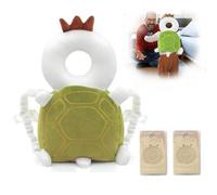 Furforstk protector cabeza bebe con rodilleras casco bebe golpes para niños pequeños que aprenden a gatear y caminar, para niños de 4 a 24 meses,Ajustable, Respirable (Tortuga) El bebé no se resiste