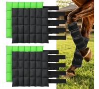 Furggis Pack de 4 polainas refrigerantes para caballo con almohadillas de | Polainas de caballo para tobillo y rodilla, polainas de establo para refrigeración y regeneración, ajustables