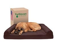 Furhaven Cama de Gel refrescante para Perros Grandes con Refuerzos extraíbles y Funda Lavable, para Perros de hasta 125 Libras, sofá Acolchado, café, Jumbo Plus/XXL