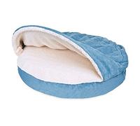 FurHaven Cama ortopédica Redonda de 26 Pulgadas para Perros medianos/pequeños con Funda extraíble Lavable, para Perros de hasta 30 Libras, Sherpa y Gamuza acogedora, Azul, 26 Pulgadas