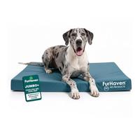 Furhaven Cama para perros de gel refrescante resistente al agua para perros grandes con funda extraíble lavable, para perros de hasta 125 libras - Colchón de lona Oxford con estampado de logotipo para