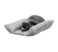 FurHaven Cuddle Loaf - Cama para Mascotas, para Perros pequeños, Gatos y Conejos, Lavable con Cojines extraíbles, Estampado de Felpa y Diamante, Gris, pequeña