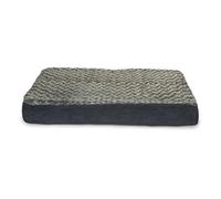 FurHaven DLX Mattress Bed Cama para Perro, Poliéster, Piel sintética rizada Ultra Afelpada (Gris), 91 x 69 x 8 cm (L x W x H)