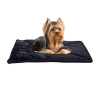 Furhaven Dog Mat & Bedding Cat Bed, Cuero sintético, Black, Small