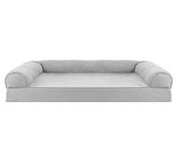 Furhaven Funda de Repuesto para Cama de Perro, Acolchada, Estilo sofá, Lavable a máquina, Color Gris Plateado, tamaño Jumbo (XL)