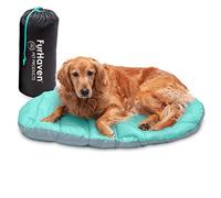 Furhaven Large Dog Bed Trail Pup Travel Pillow Mat w/Stuff Sack, Washable - Aqua/Granite Gray, Large