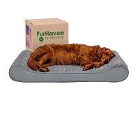 FurHaven Luxe Lounger Cama para Perro, Gris, 114 x 76 x 15 cm (L x W x H)