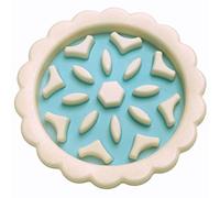 Furhaven Paws 'n Play Pie - Juguete de alimentación Lenta para Perros, Lavable, Color Blanco y Azul, Talla única