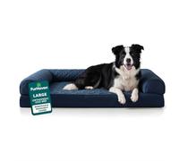 Furhaven Quilted Sofa Bed Dog, Espuma, Navy, Large