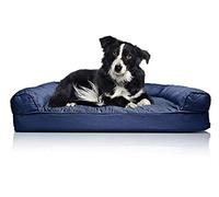 Furhaven Quilted Sofa Bed Dog, Espuma, Navy, Large