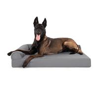 Furhaven XL Orthopedic Dog Bed Pinsonic Quilted Paw L Shaped Chaise w/Removable Washable Cover - Titanium, Jumbo (X-Large)