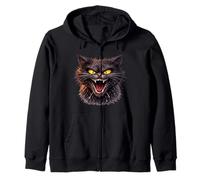 Furia del Gato Negro Feroz Sudadera con Capucha