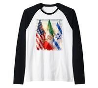 Furia épica, león rugiente, Libertad - América Israel Irán Paz Camiseta Manga Raglan