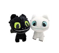 (Furia Nocturna Negra 16 x 22 cm) Muñecos de Peluche de Dragón de 22 cm Furia Ligera Noche Sin Dientes