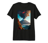 Furia volcánica: un Paisaje de fantasía Digital de IA Camiseta Premium