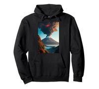 Furia volcánica: un Paisaje de fantasía Digital de IA Sudadera con Capucha