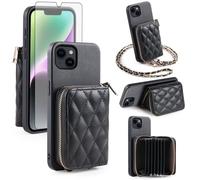 Furiet Argyle - Funda tipo cartera para iPhone 14 Plus de 6.7 pulgadas y protector de pantalla, correa para el hombro, soporte para tarjetas de órgano con cremallera, para iPhone 14+, iPhone 14Plus