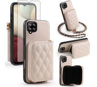 Furiet Argyle - Funda tipo cartera para Samsung Galaxy A42 5G con protector de pantalla y correa para el hombro, piel sintética de lujo, cremallera, tarjetero, soporte para teléfono para 42 G5 42A S42