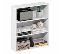 Furinno Basic Estantería De 3 Niveles, Organizador De Almacenamiento En Forma De Cubo con Estante Abierto, 18 X 61 X 66 Cm, para Sala De Estar, Dormitorio Y Oficina En Casa, Color Blanco