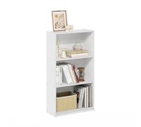 Furinno Basic Estanterías de Biblioteca de 3 Niveles, Blanco
