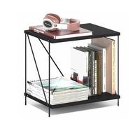 Furinno Besi - Mesa Auxiliar Industrial Multiusos con Marco de Metal, Americano