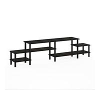 Furinno Besi Soporte para TV de Estilo Industrial sin Necesidad de Herramientas, Mueble para Entretenimiento, Roble Oscuro