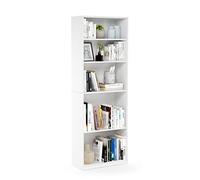 Furinno Biblioteca, Madera, Blanco, 5-Tier