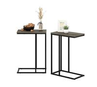 Furinno Camnus Mesa Auxiliar Modern Living para Sofá, Roble Francés Gris, Set di 2