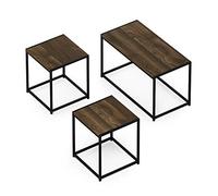 Furinno Camnus Mesa Baja Vie Moderne, Juego de Mesa con Una Mesa Basse y Dos Mesas Auxiliares, Nogal Columbia