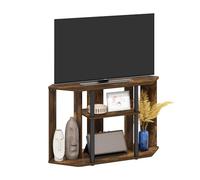 Furinno Clásico Soporte Postes de plástico para TV Pulgadas, Engineered Wood, Pino Ámbar/Negro, 43-Inch