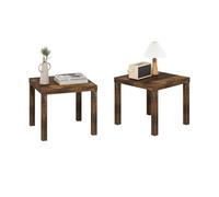 Furinno Classic Juego de 2 mesas auxiliares cuadradas con Tablero de 1,8 cm de Grosor, mesita de Noche para Sala de Estar o Dormitorio, Color Pino ámbar