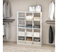 Furinno Cubic Organizador De 12 Cubos con Estantes Abiertos Y Estructura Extra Gruesa, para Dormitorio Y Sala De Estar, Blanco