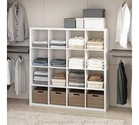 Furinno Cubic Organizador De 16 Cubos con Estantes Abiertos Y Estructura Extra Gruesa, para Dormitorio Y Sala De Estar, Blanco