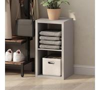 Furinno Cubic Organizador De 2 Cubos con Estantes Abiertos Y Estructura Extra Gruesa, para Dormitorio Y Sala De Estar, Gris Claro