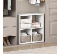 Furinno Cubic Organizador De 4 Cubos con Estantes Abiertos Y Estructura Extra Gruesa, para Dormitorio Y Sala De Estar, Blanco