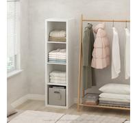 Furinno Cubic Organizador De 4 Cubos con Estantes Abiertos Y Estructura Extra Gruesa, para Dormitorio Y Sala De Estar, Blanco