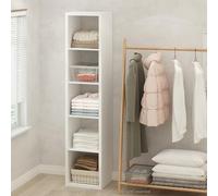 Furinno Cubic Organizador De 5 Cubos con Estantes Abiertos Y Estructura Extra Gruesa, para Dormitorio Y Sala De Estar, Blanco