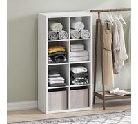 Furinno Cubic Organizador De 8 Cubos con Estantes Abiertos Y Estructura Extra Gruesa, para Dormitorio Y Sala De Estar, Blanco