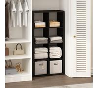 Furinno Cubic Organizador De 8 Cubos con Estantes Abiertos Y Estructura Extra Gruesa, para Dormitorio Y Sala De Estar, Roble Oscuro