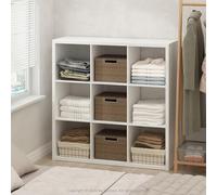 Furinno Cubic Organizador De 9 Cubos con Estantes Abiertos Y Estructura Extra Gruesa, para Dormitorio Y Sala De Estar, Blanco
