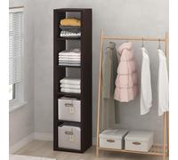 Furinno Cubic Organizadores de Armario, Organizador de 5 Cubos, estantes Abiertos, Estructura Extra Gruesa para Dormitorio y Sala de Estar, Roble Oscuro