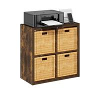 Furinno Cubicle Estantería De 4 Cubos con Marco Grueso, Reversible Horizontal Y Verticalmente con Parte Trasera Abierta, 14,6 X 30 X 30, para Salón, Dormitorio Y Oficina En Casa, Color Pino Ámbar