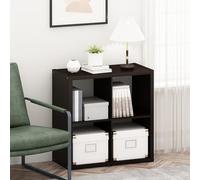 Furinno Cubicle Estantería de 4 Cubos, librero con Marco Grueso y Parte Posterior Abierta Reversible, 37,08 x 76,2 x 76,2 cm, para Sala de Estar, Dormitorio, Oficina en casa, Roble Negro