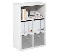 Furinno Cubicle Estantería De 5 Cubos, Organizador De Almacenamiento con Parte Trasera Cerrada, 15.3 X 29.9 X 43.3, para Sala De Estar, Dormitorio Y Oficina En Casa, Color Blanco
