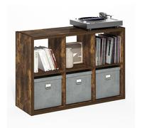 Furinno Cubicle Estantería De 6 Cubos con Marco Grueso, Reversible Horizontal Y Verticalmente con Parte Trasera Abierta, 14,6 X 43,8 X 30, para Salón, Dormitorio Y Oficina En Casa, Color Pino Ámbar