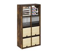 Furinno Cubicle Estantería De 8 Cubos con Marco Grueso, Reversible Horizontal Y Verticalmente con Parte Trasera Abierta, 14,6 X 30 X 57,9, para Salón, Dormitorio Y Despacho, Color Pino Ámbar