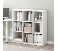 Furinno Cubicle Estantería de 9 Cubos, librero Reversible con Marco Extra Grueso y Parte Posterior Abierta, 37,08 x 111,76 x 111,76 cm, para Sala de Estar, Dormitorio, Oficina en casa, Blanco Liso
