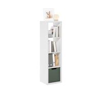 Furinno Cubicle Estantería Vertical De 4 Cubos con Marco Grueso, Reversible con Parte Trasera Abierta, 14,6 X 15,9 X 58, para Sala, Dormitorio Y Oficina, Color Blanco