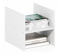 Furinno Cubicle Inserto para Cubo, Organizador de Cubos con repisa en H, Accesorio de repisa de 2 Niveles, Compatible con Furinno Triple Thick Cubes y IKEA Kallax, Blanco